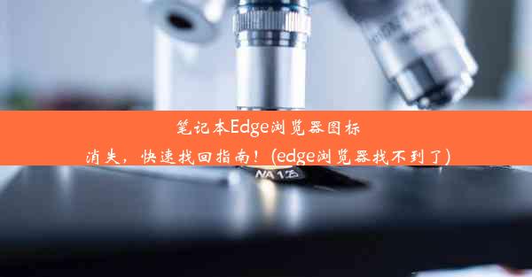 笔记本Edge浏览器图标消失，快速找回指南！(edge浏览器找不到了)