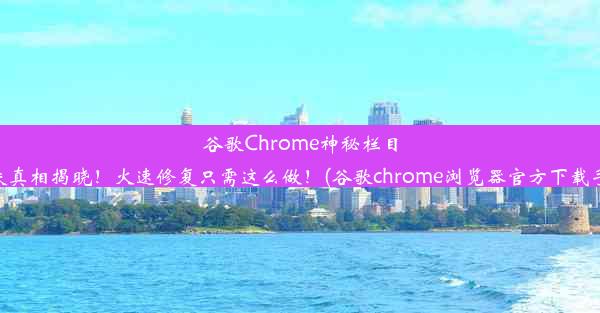 谷歌Chrome神秘栏目消失真相揭晓！火速修复只需这么做！(谷歌chrome浏览器官方下载手机)