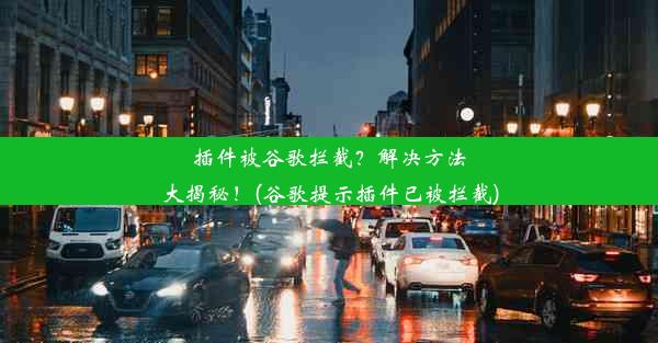 插件被谷歌拦截？解决方法大揭秘！(谷歌提示插件已被拦截)