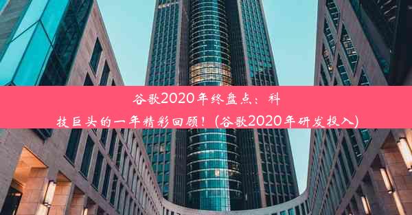 谷歌2020年终盘点：科技巨头的一年精彩回顾！(谷歌2020年研发投入)