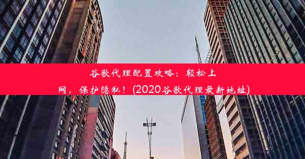 谷歌代理配置攻略：轻松上网，保护隐私！(2020谷歌代理最新地址)