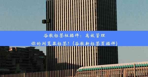 谷歌标签栏插件：高效管理你的浏览器标签！(谷歌新标签页插件)