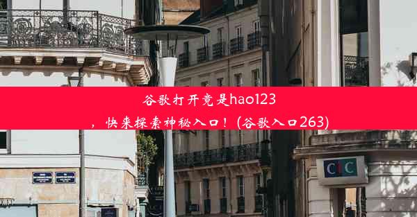 谷歌打开竟是hao123，快来探索神秘入口！(谷歌入口263)