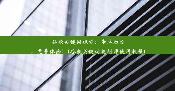 谷歌关键词规划：专业助力，免费体验！(谷歌关键词规划师使用教程)