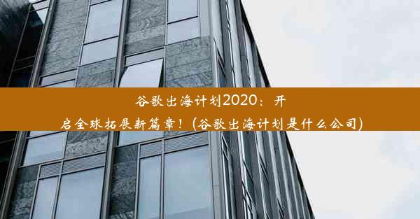 谷歌出海计划2020：开启全球拓展新篇章！(谷歌出海计划是什么公司)