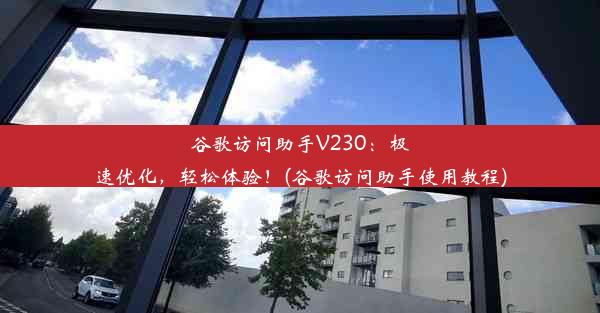 谷歌访问助手V230：极速优化，轻松体验！(谷歌访问助手使用教程)