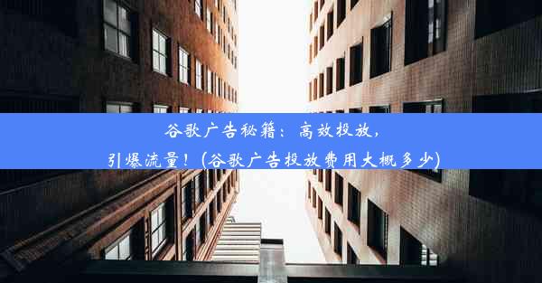 谷歌广告秘籍：高效投放，引爆流量！(谷歌广告投放费用大概多少)