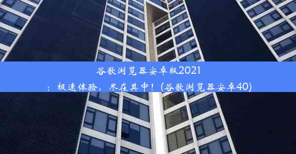 谷歌浏览器安卓版2021：极速体验，尽在其中！(谷歌浏览器安卓40)