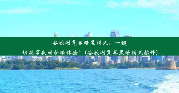 谷歌浏览器暗黑模式，一键切换享夜间护眼体验！(谷歌浏览器黑暗模式插件)