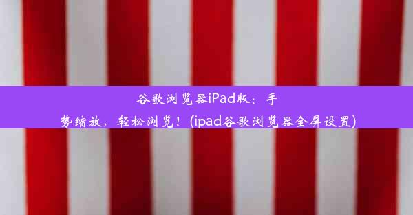 谷歌浏览器iPad版：手势缩放，轻松浏览！(ipad谷歌浏览器全屏设置)