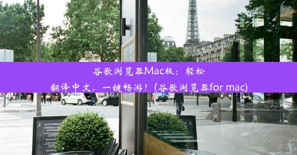 谷歌浏览器Mac版：轻松翻译中文，一键畅游！(谷歌浏览器for mac)