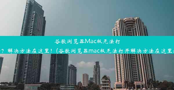 谷歌浏览器Mac版无法打开？解决方法在这里！(谷歌浏览器mac版无法打开解决方法在这里找)