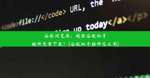 谷歌浏览器：超强谷歌助手插件免费下载！(谷歌助手插件怎么用)