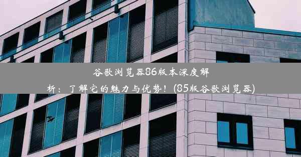 谷歌浏览器86版本深度解析：了解它的魅力与优势！(85版谷歌浏览器)