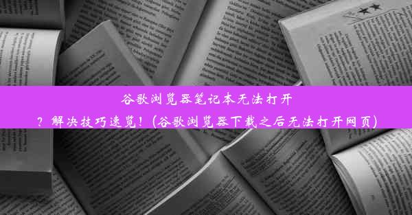 谷歌浏览器笔记本无法打开？解决技巧速览！(谷歌浏览器下载之后无法打开网页)