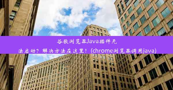 谷歌浏览器Java插件无法启动？解决方法在这里！(chrome浏览器调用java)