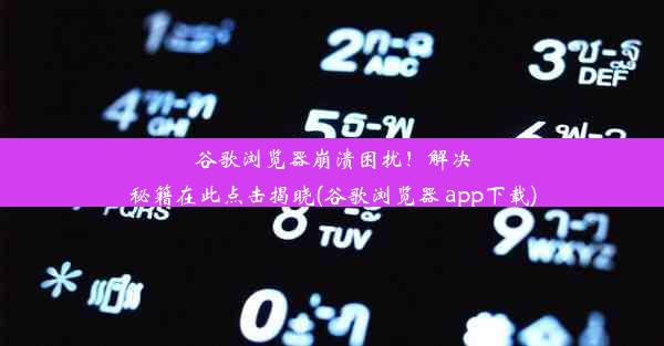 谷歌浏览器崩溃困扰！解决秘籍在此点击揭晓(谷歌浏览器 app下载)