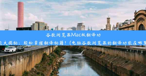 谷歌浏览器Mac版翻译功能大揭秘：轻松掌握翻译秘籍！(电脑谷歌浏览器的翻译功能在哪里)