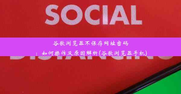 谷歌浏览器不保存网址密码：如何操作及原因解析(谷歌浏览器手机)