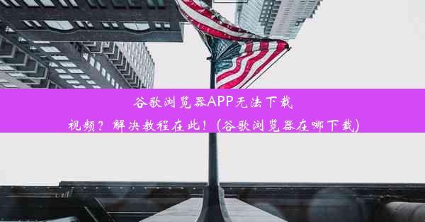 谷歌浏览器APP无法下载视频？解决教程在此！(谷歌浏览器在哪下载)