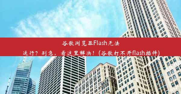 谷歌浏览器Flash无法运行？别急，看这里解决！(谷歌打不开flash插件)