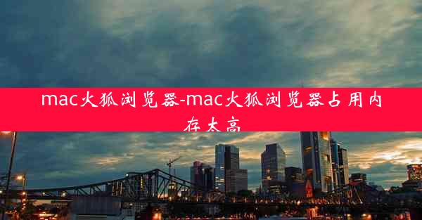 mac火狐浏览器-mac火狐浏览器占用内存太高