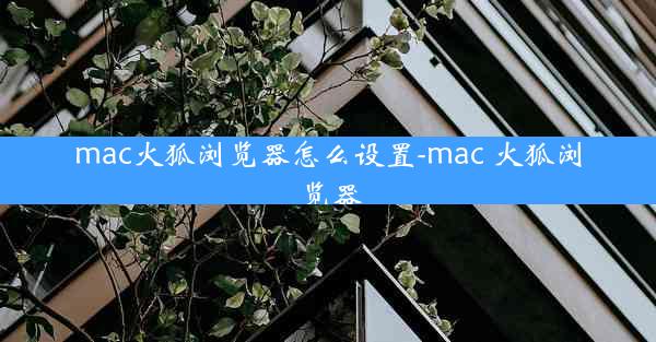 mac火狐浏览器怎么设置-mac 火狐浏览器