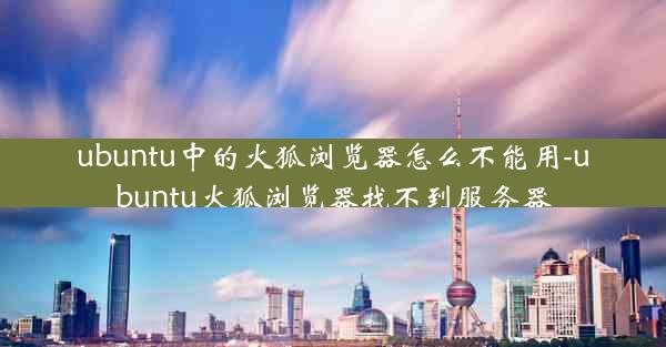 ubuntu中的火狐浏览器怎么不能用-ubuntu火狐浏览器找不到服务器