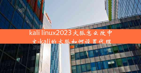 kali linux2023火狐怎么改中文-kali的火狐如何设置代理