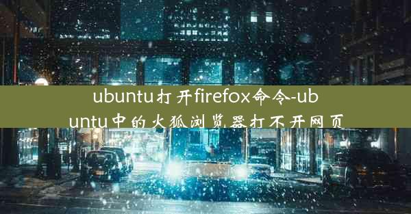 ubuntu打开firefox命令-ubuntu中的火狐浏览器打不开网页